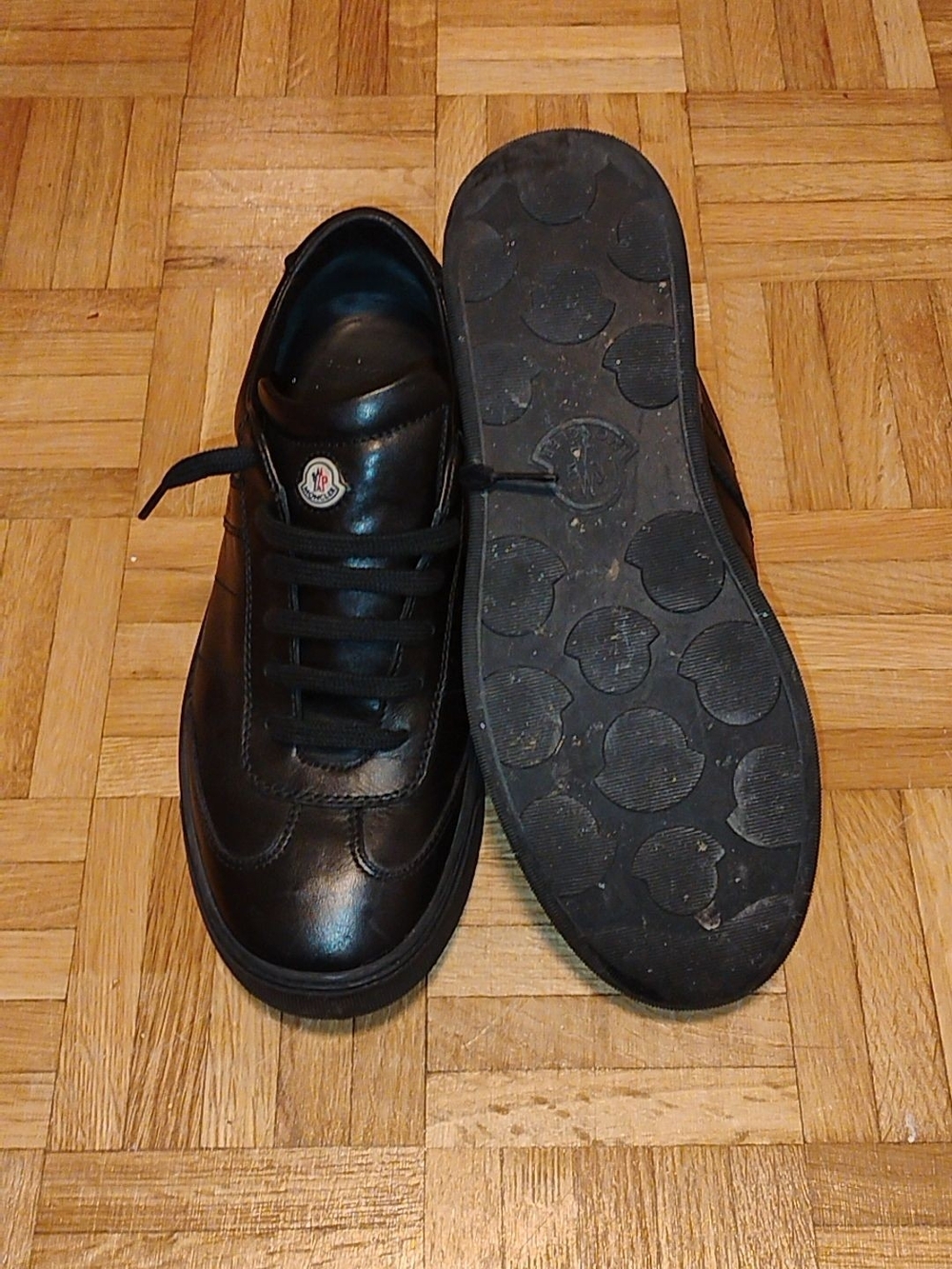 Black Leather Men's Sneakers